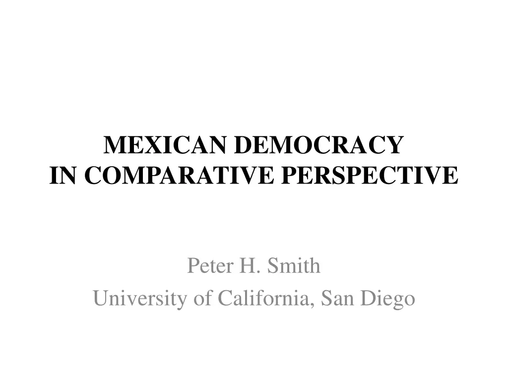 mexican democracy in comparative perspective