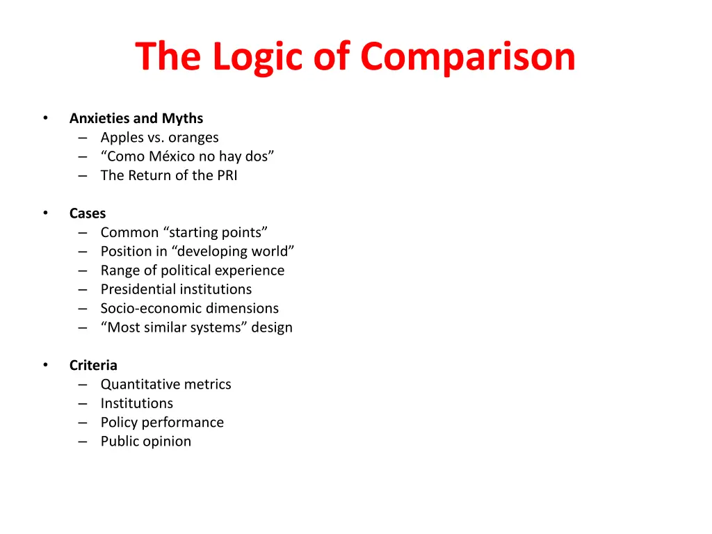 the logic of comparison