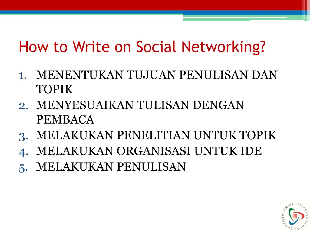 how to write on social networking