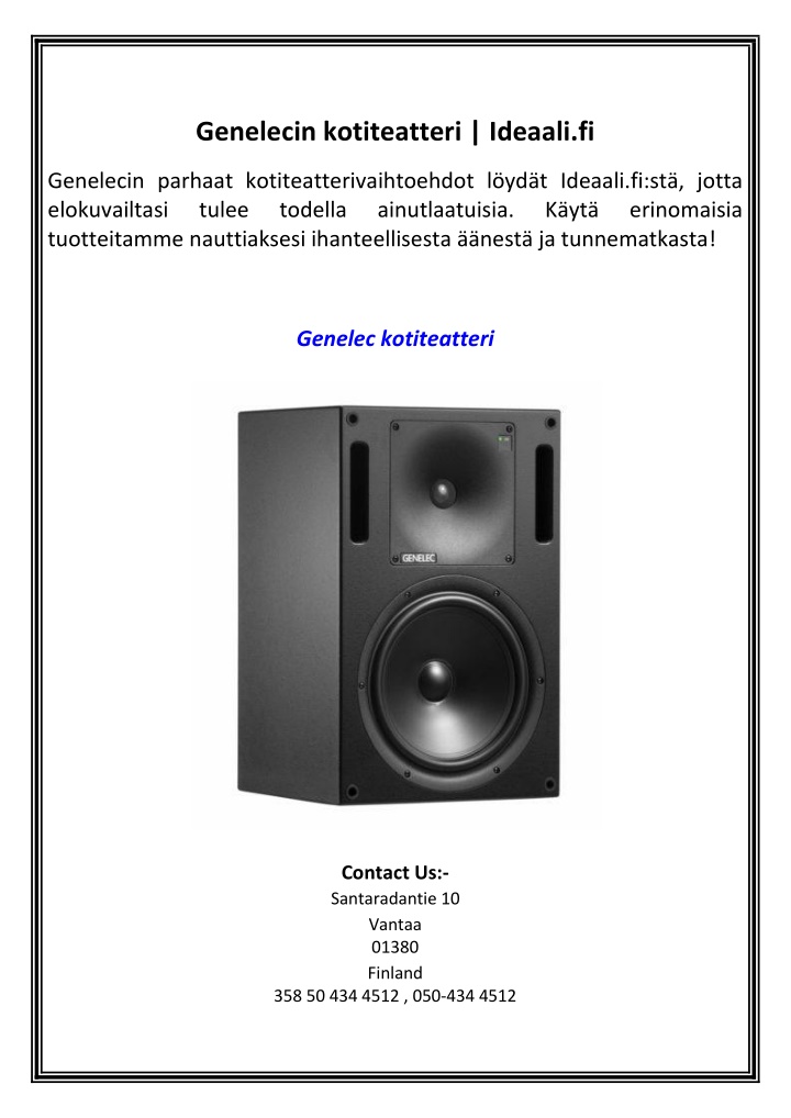 genelecin kotiteatteri ideaali fi