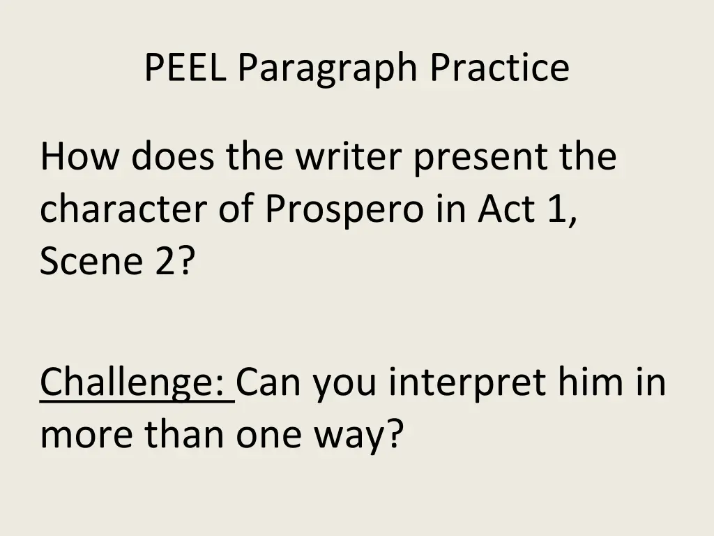peel paragraph practice