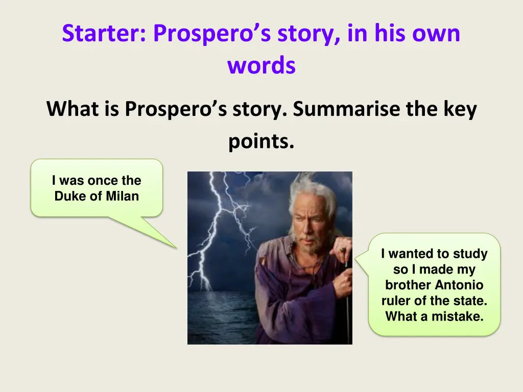 starter prospero s story in his own words
