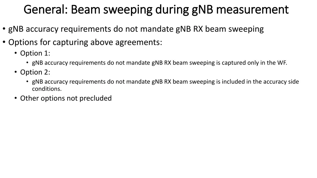 general beam sweeping during general beam