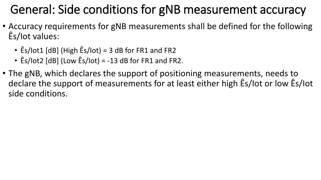 general side conditions for general side