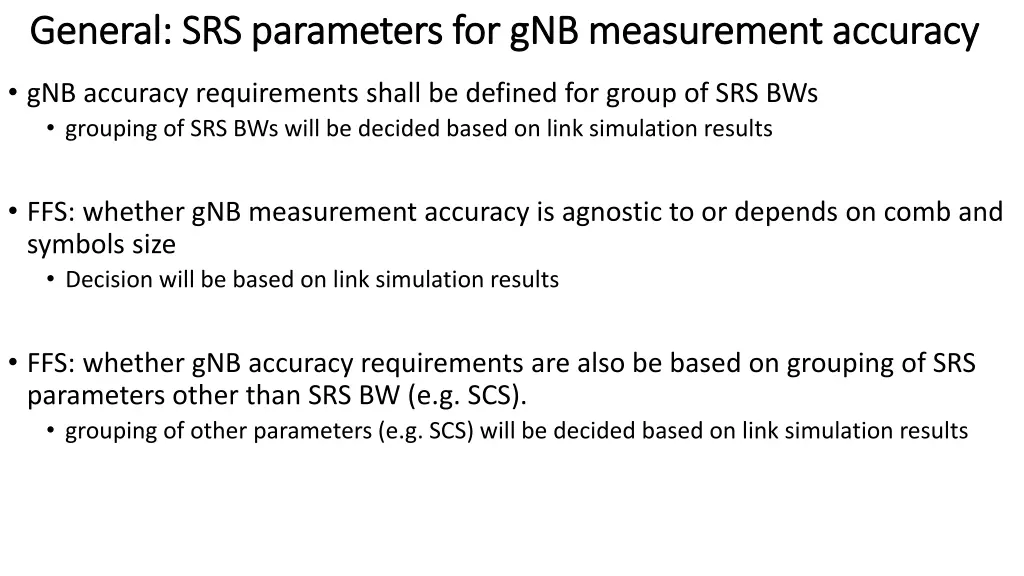 general srs parameters for general srs parameters