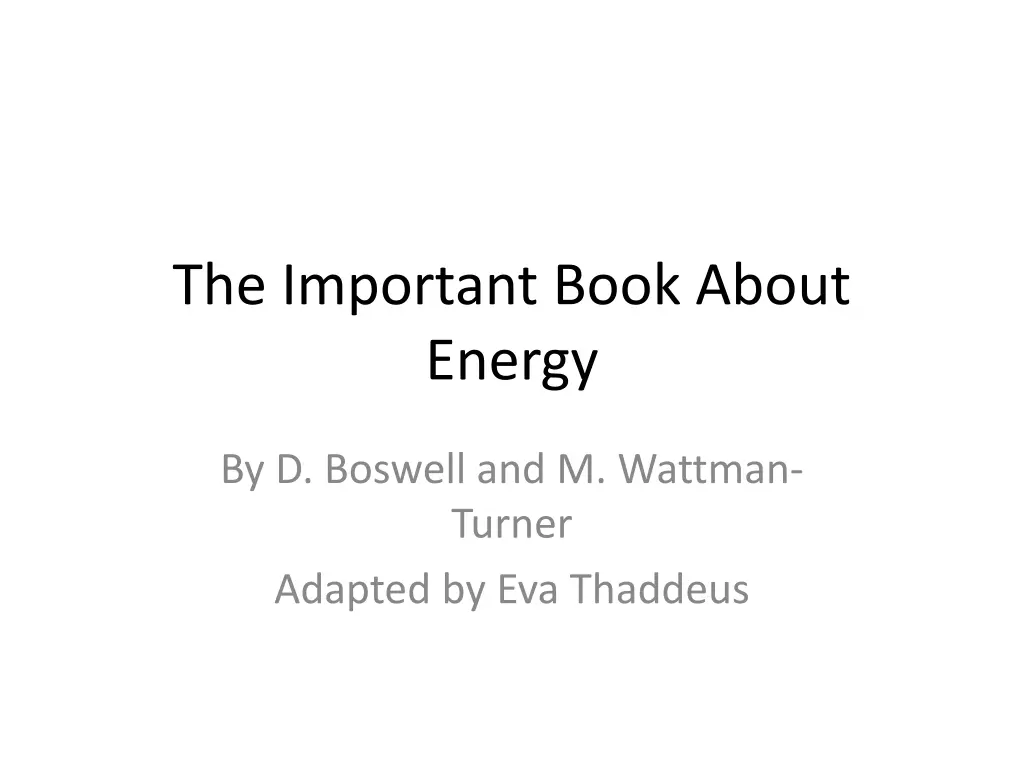 the important book about energy