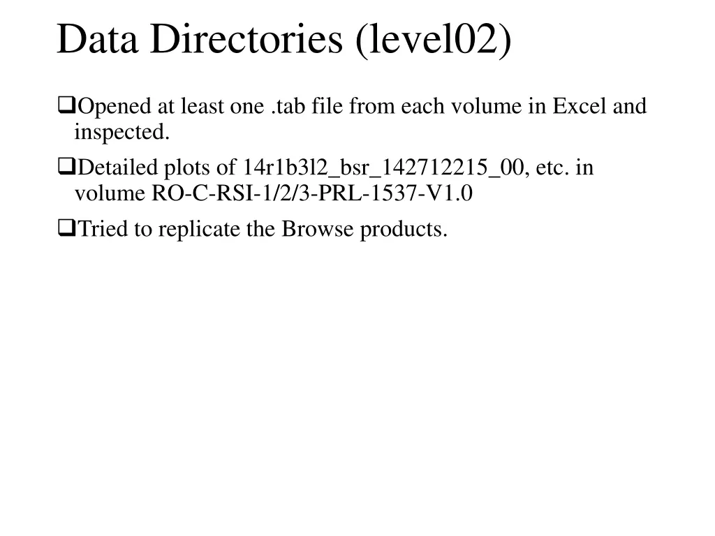 data directories level02