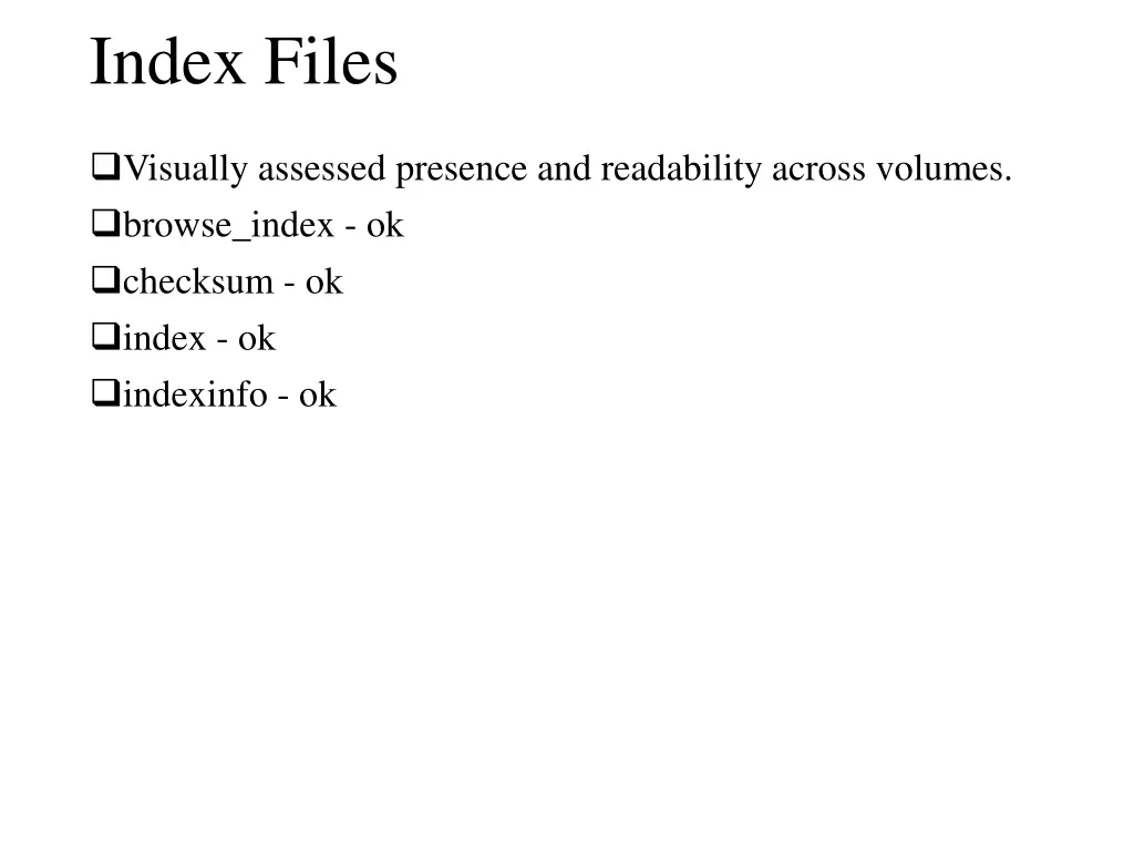 index files