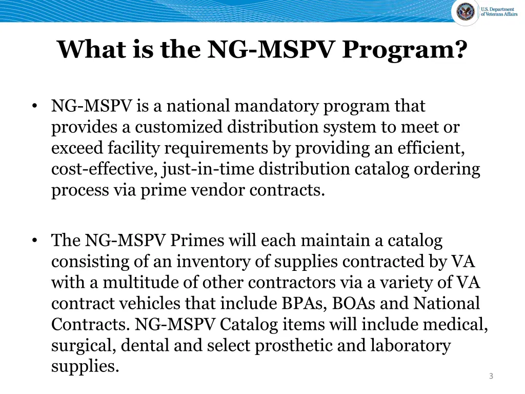 what is the ng mspv program
