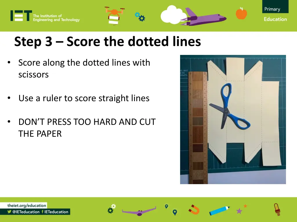 step 3 score the dotted lines