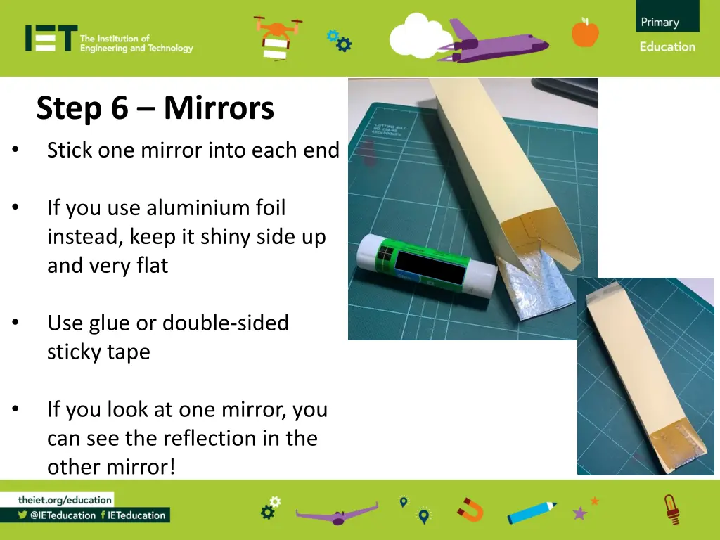 step 6 mirrors stick one mirror into each end