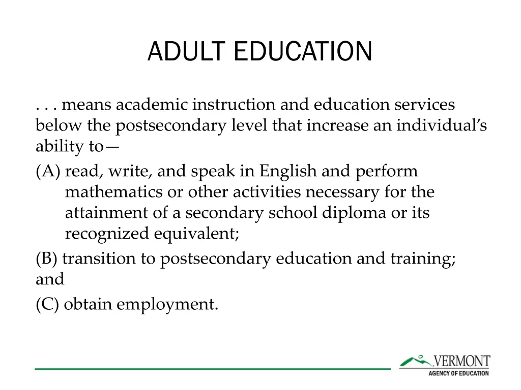 adult education