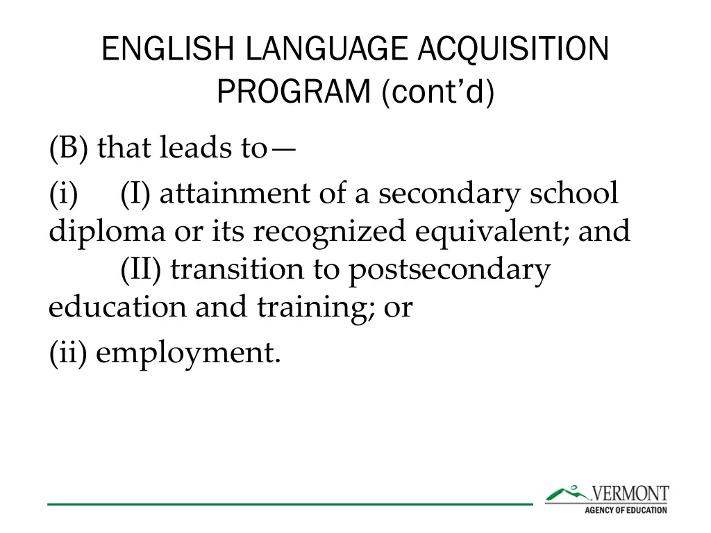 english language acquisition program cont d