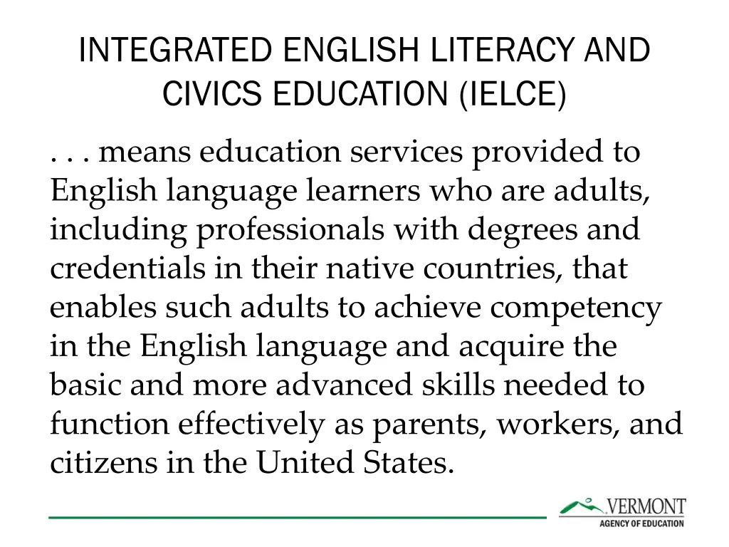 integrated english literacy and civics education