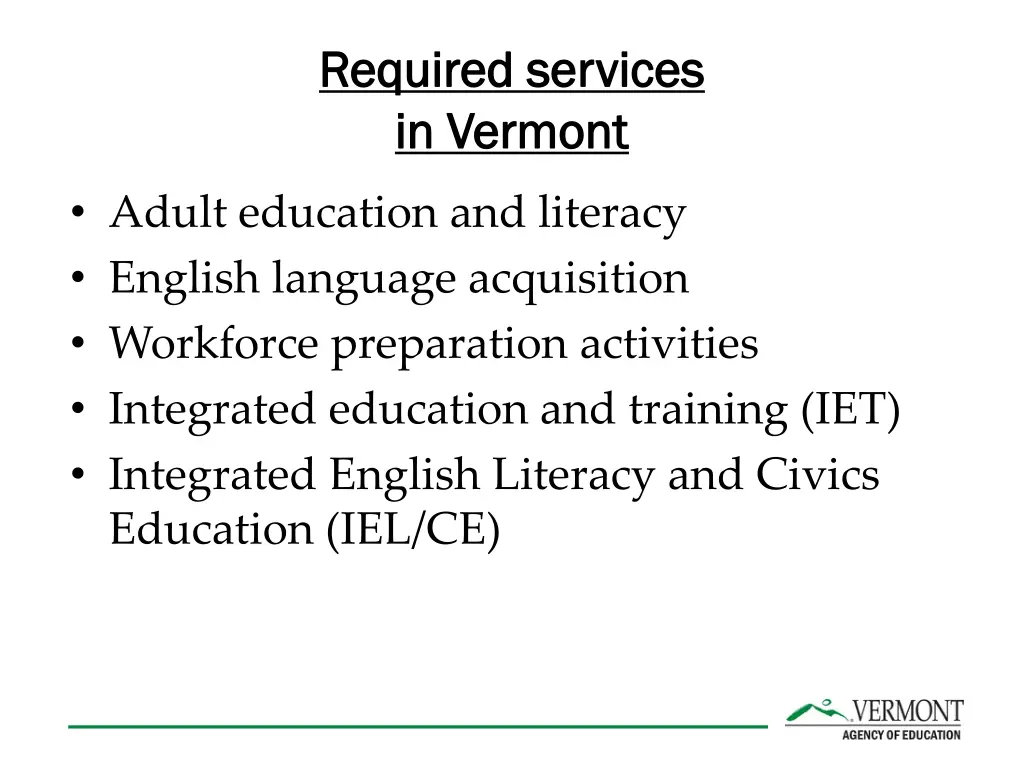 required services required services in vermont