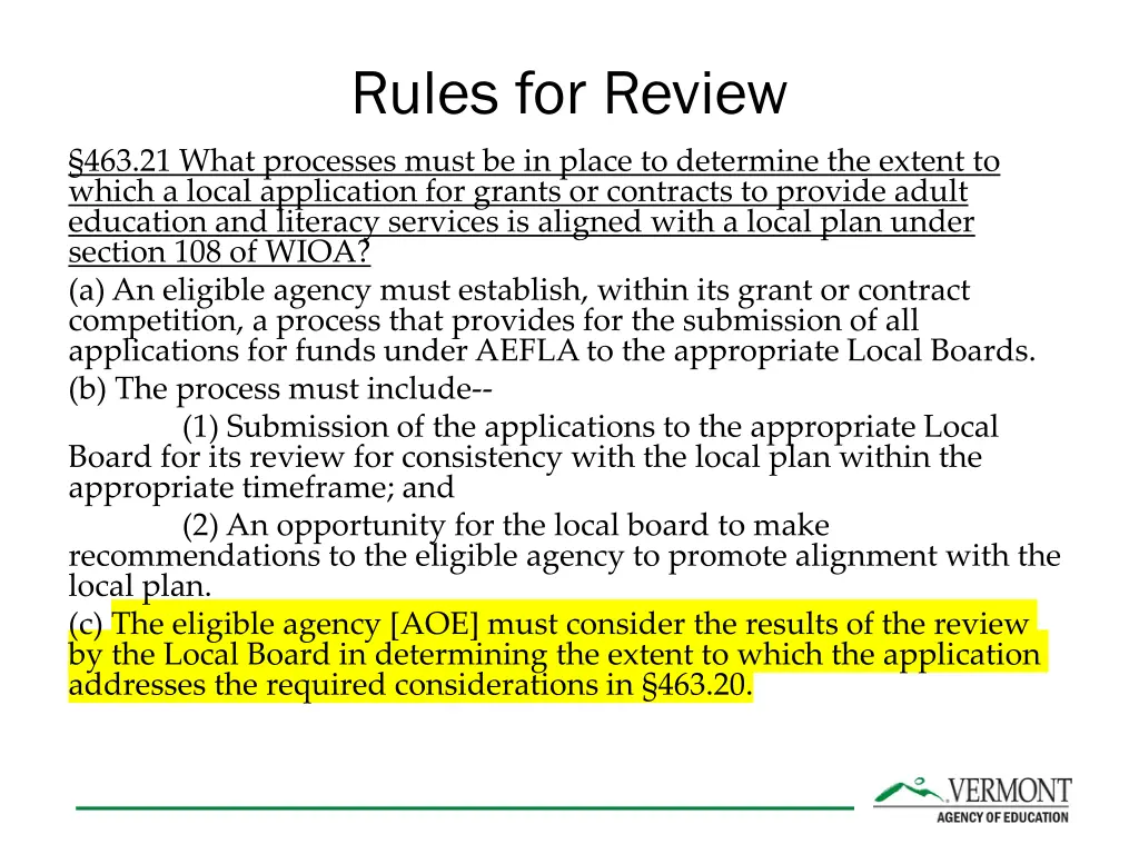 rules for review