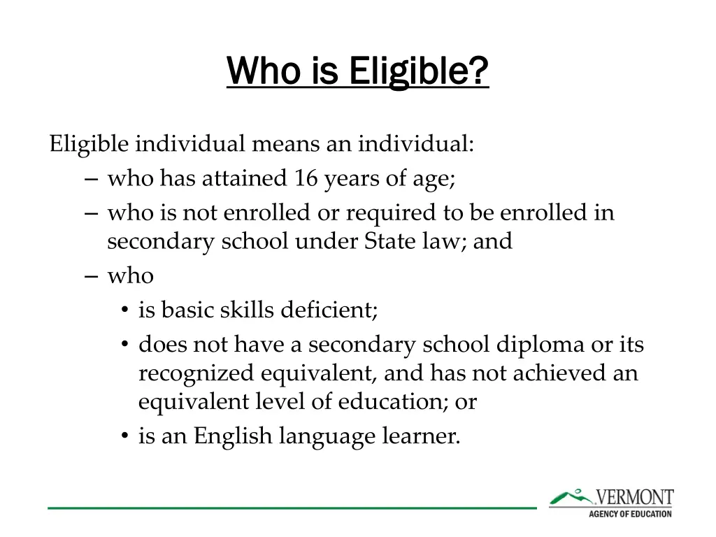 who is eligible who is eligible