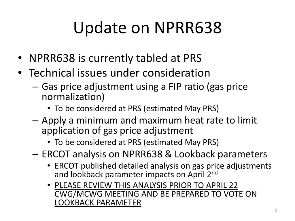 update on nprr638