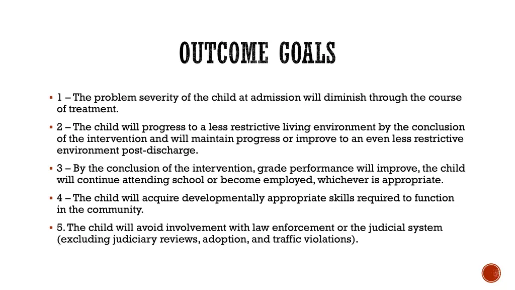 outcome goals
