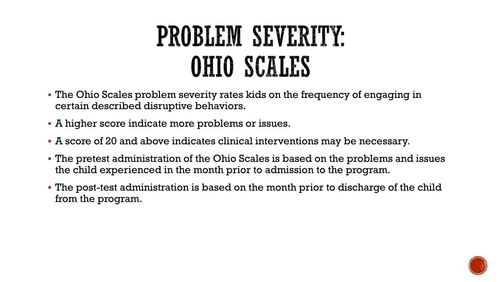 problem severity ohio scales