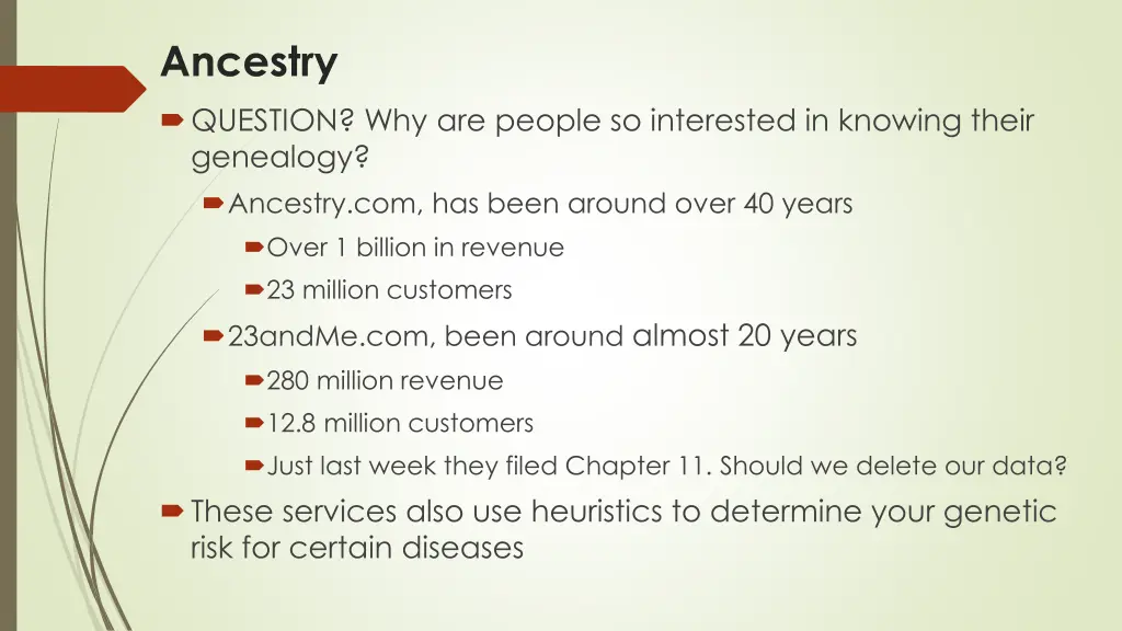 ancestry question why are people so interested
