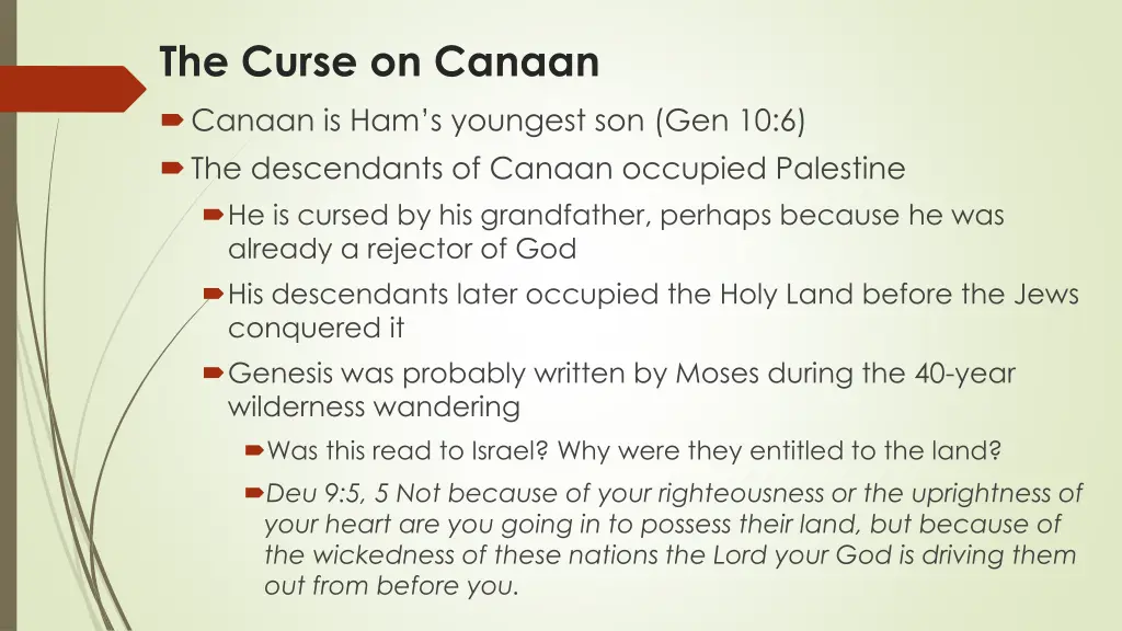 the curse on canaan canaan is ham s youngest
