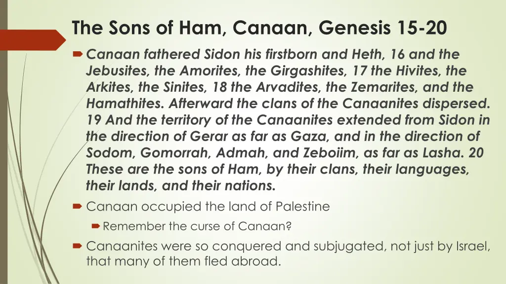 the sons of ham canaan genesis 15 20 canaan