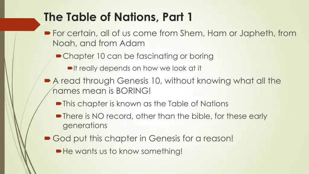 the table of nations part 1 for certain