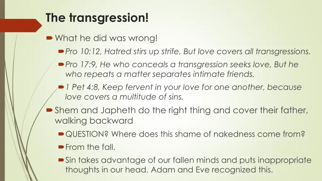 the transgression