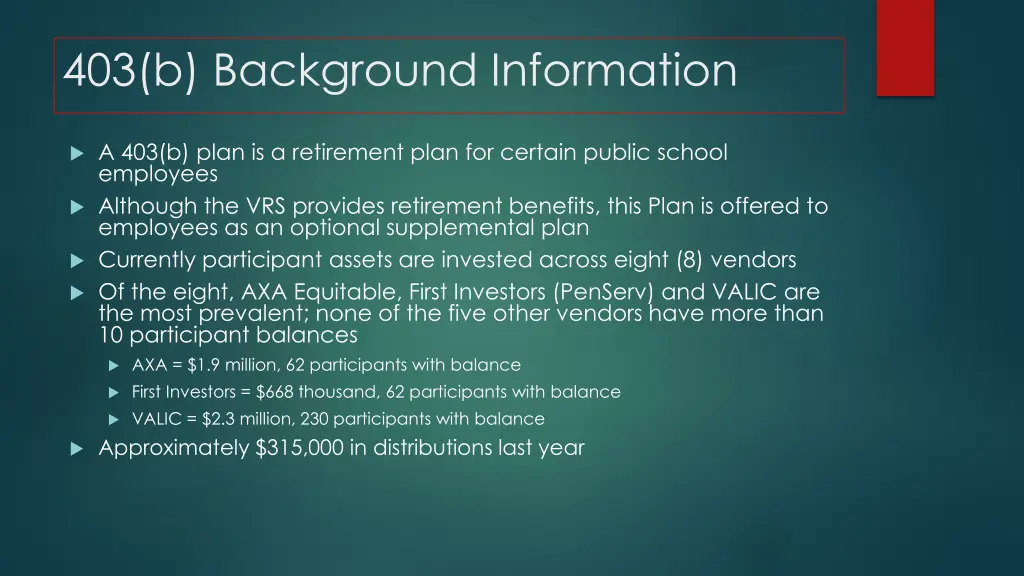403 b background information
