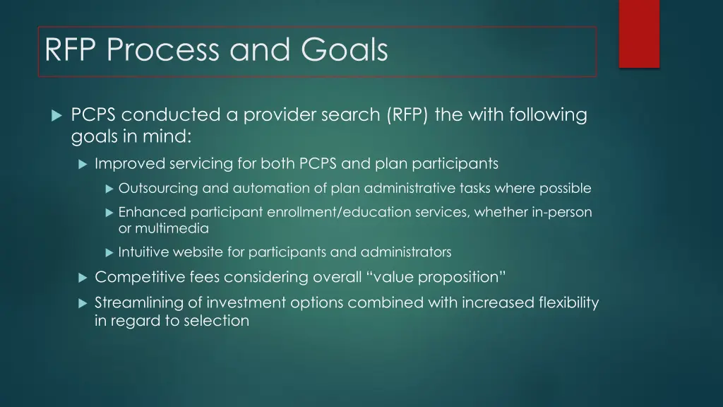 rfp process and goals 1