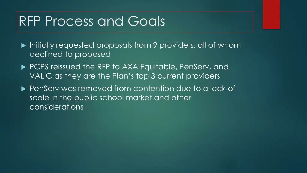 rfp process and goals 2