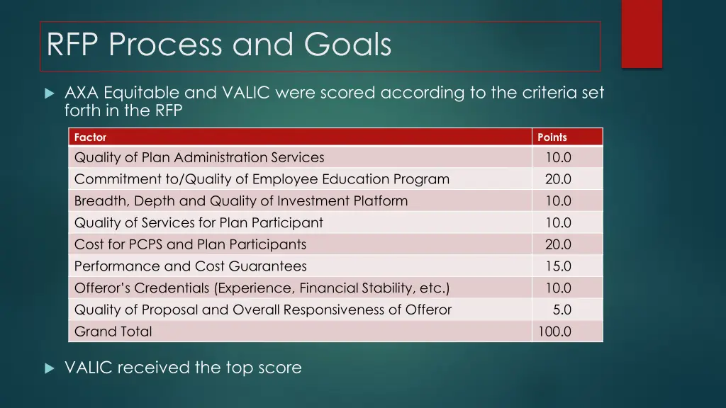 rfp process and goals 3