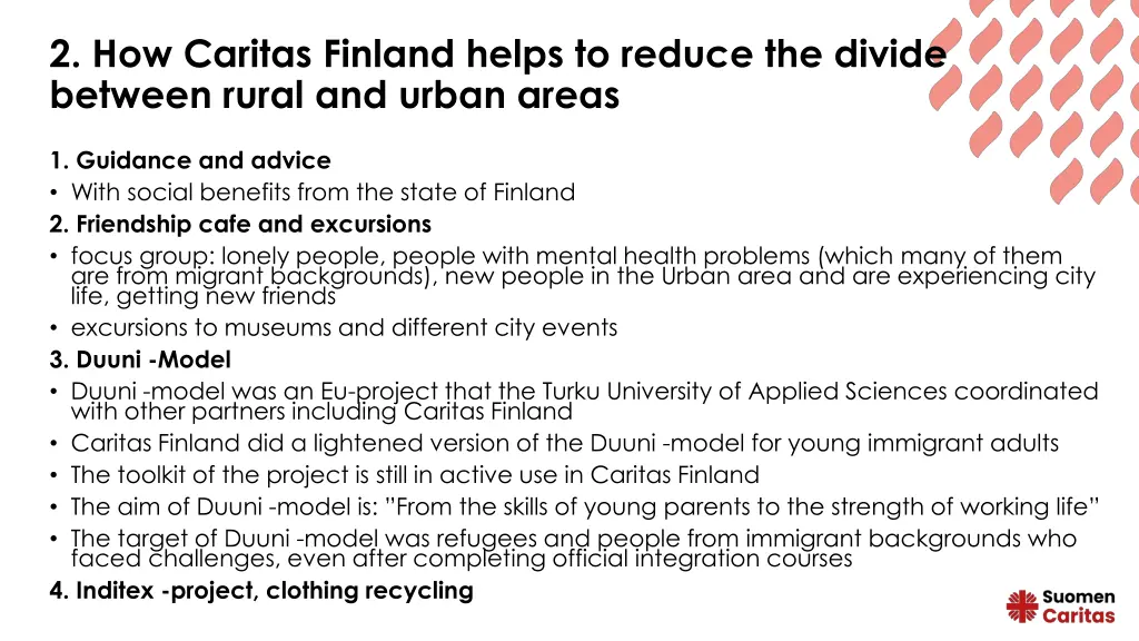 2 how caritas finland helps to reduce the divide