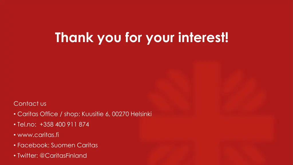 thank you for your interest