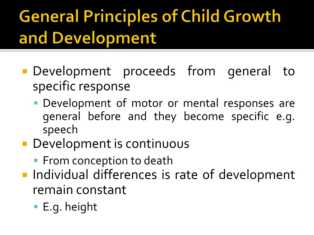 development proceeds from general