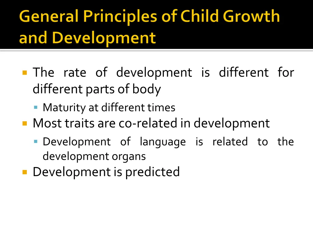 the rate of development is different