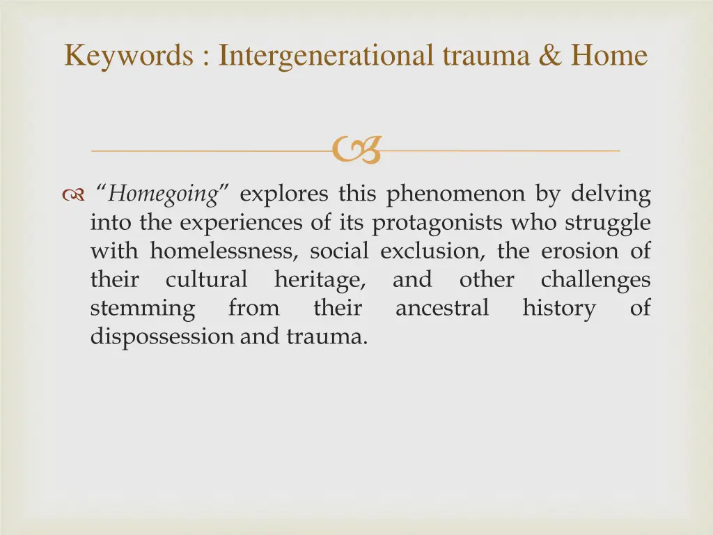 keywords intergenerational trauma home