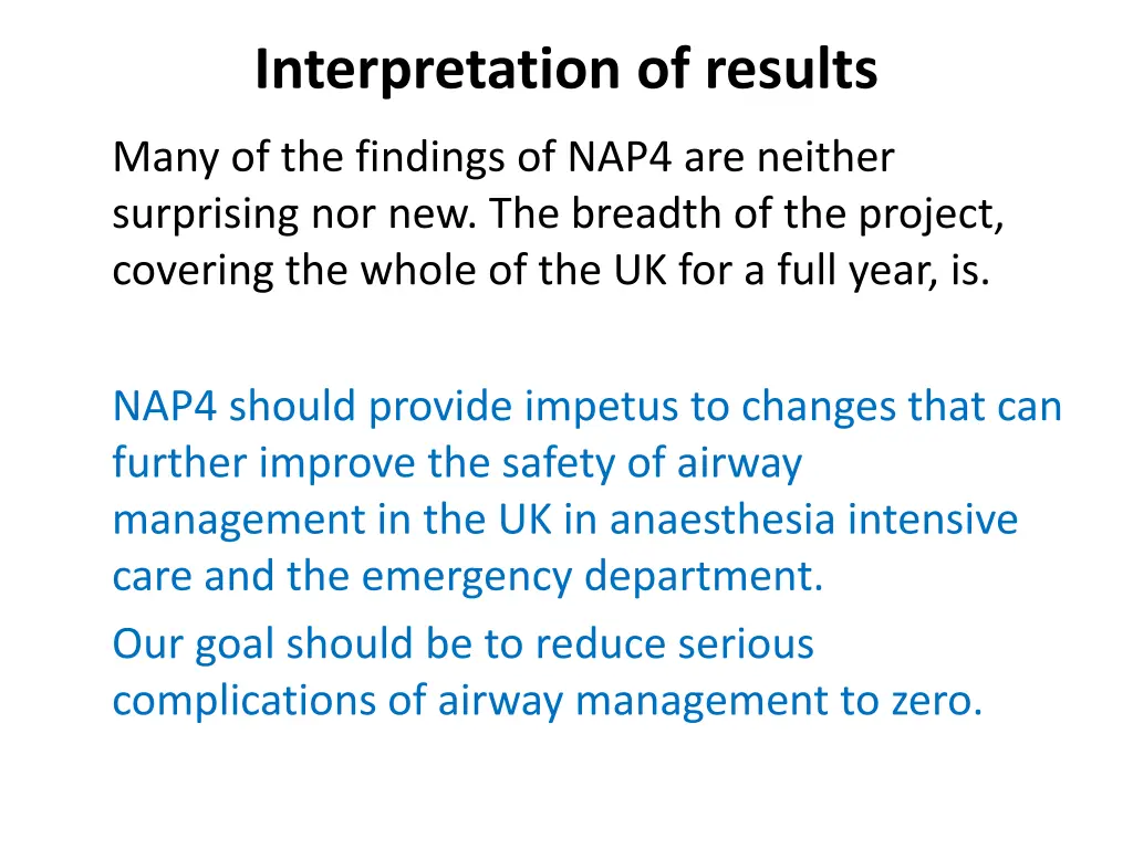 interpretation of results