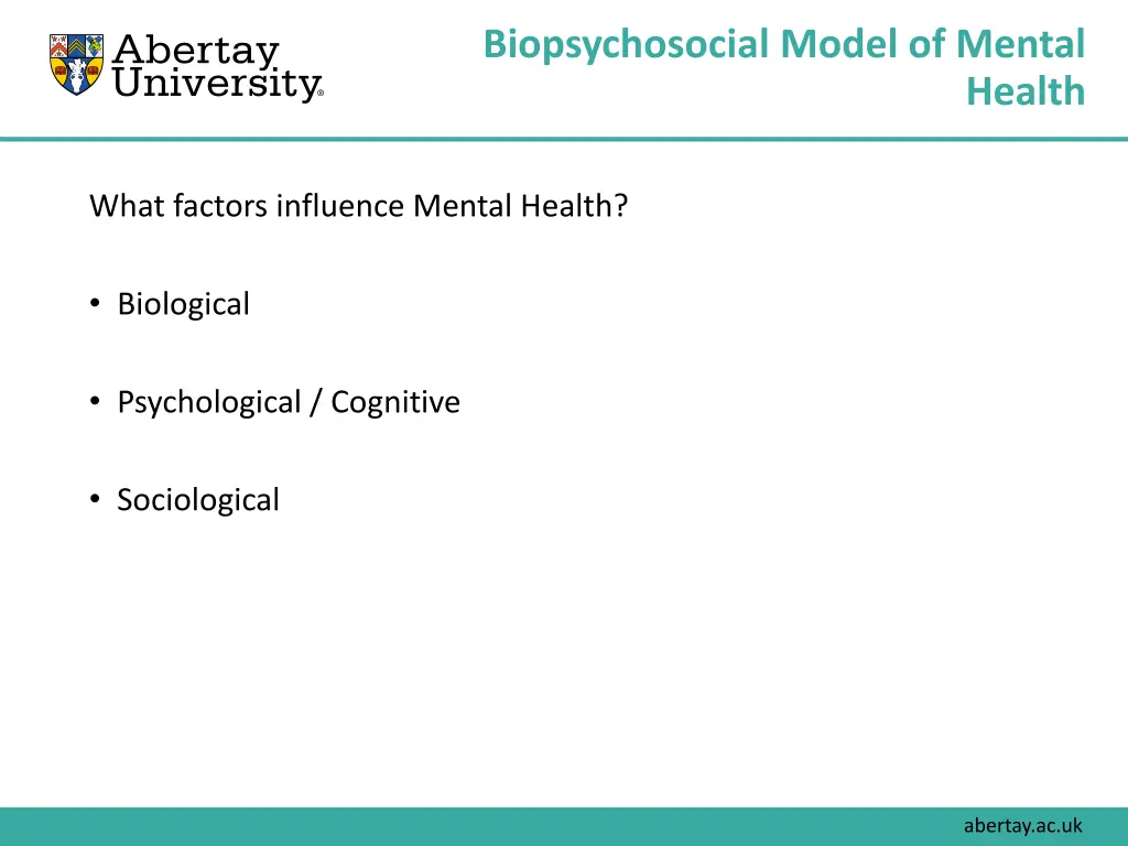 biopsychosocial model of mental