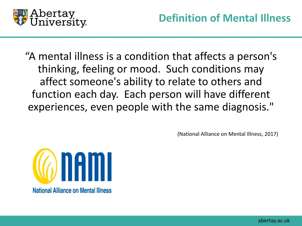 definition of mental illness