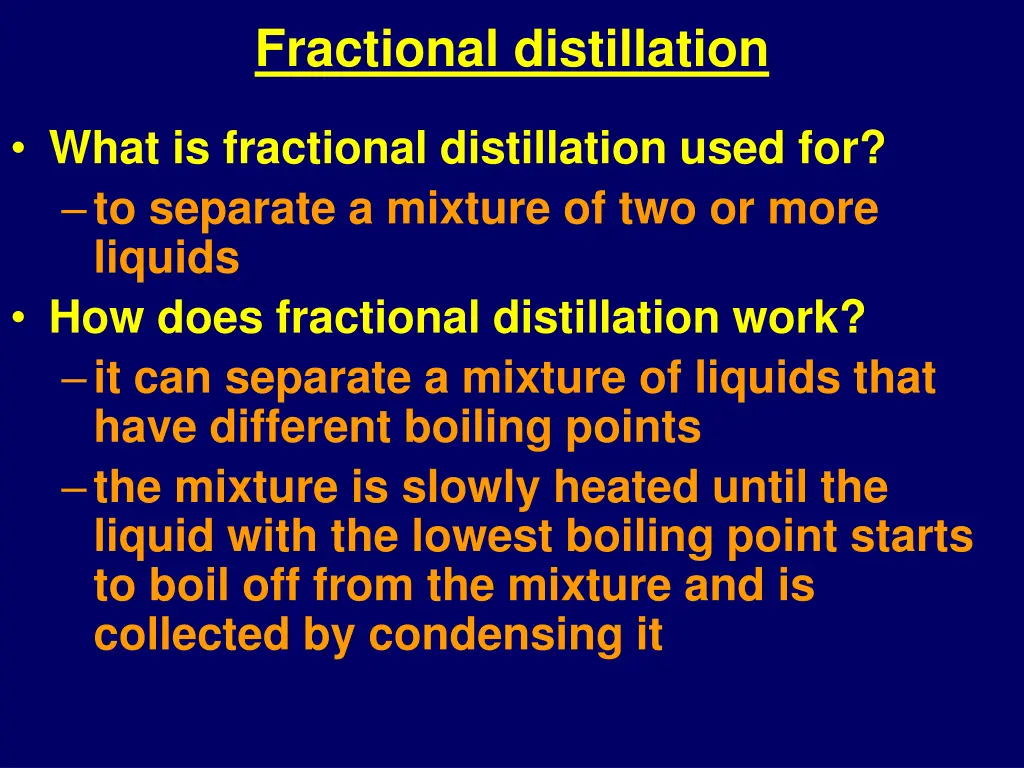 fractional distillation