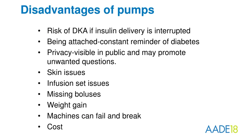 disadvantages of pumps