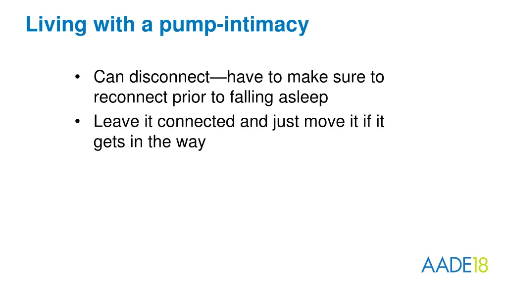 living with a pump intimacy