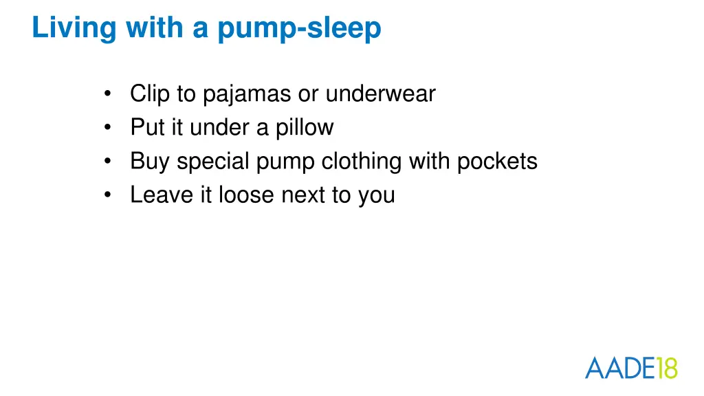 living with a pump sleep