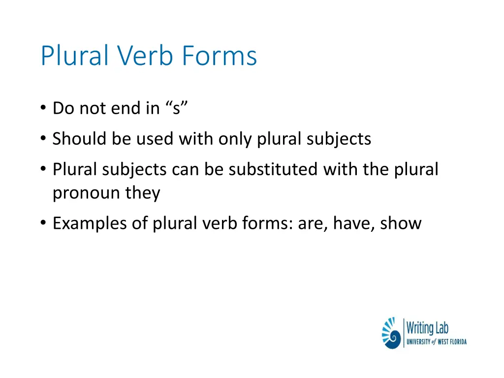 plural verb forms
