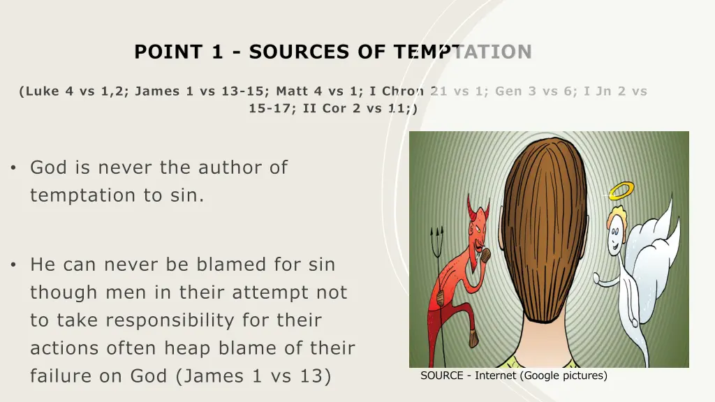 point 1 sources of temptation