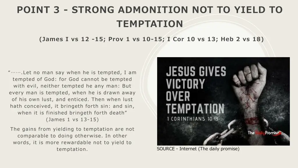 point 3 strong admonition not to yield