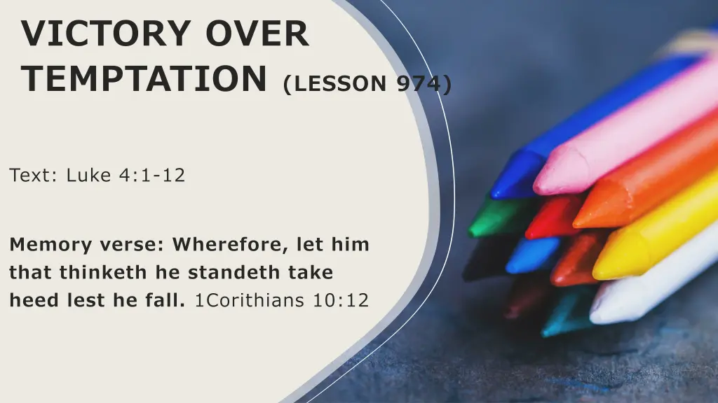 victory over temptation lesson 974