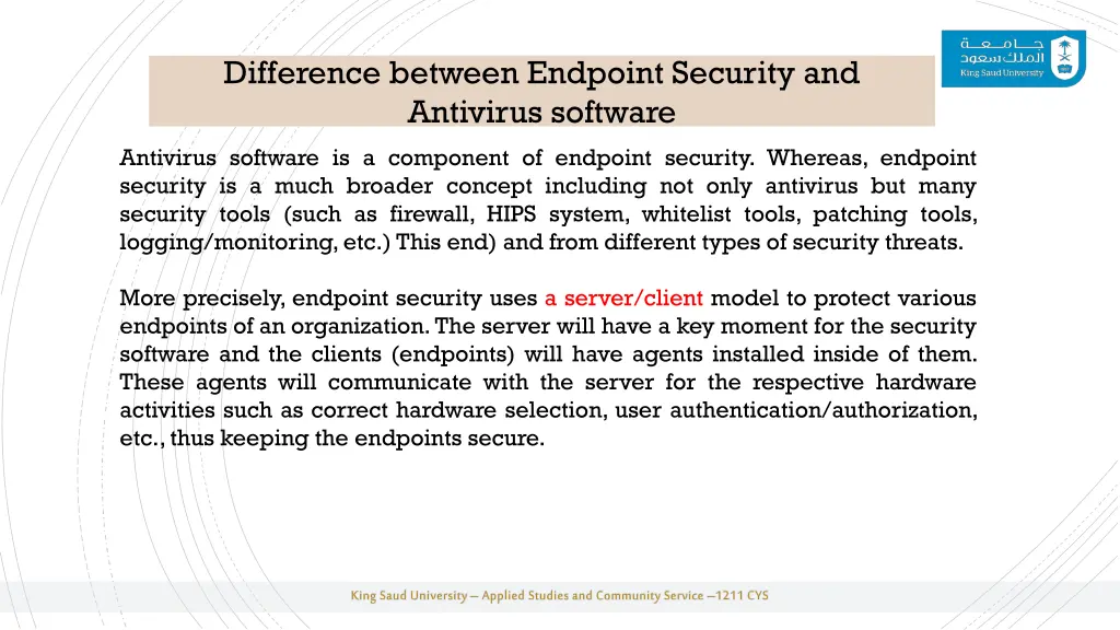 difference between endpoint security